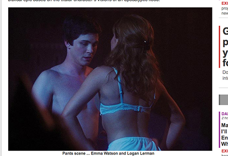 下着姿のエマ・ワトソン, 主演のローガン・ラーマン