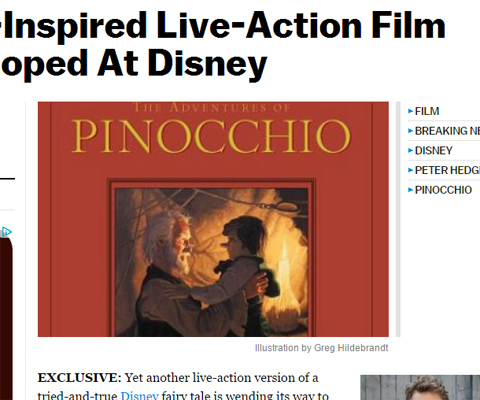 米ディズニー、今度は「ピノキオ」の実写版映画化を企画! 名作アニメの実写化の動き続々と