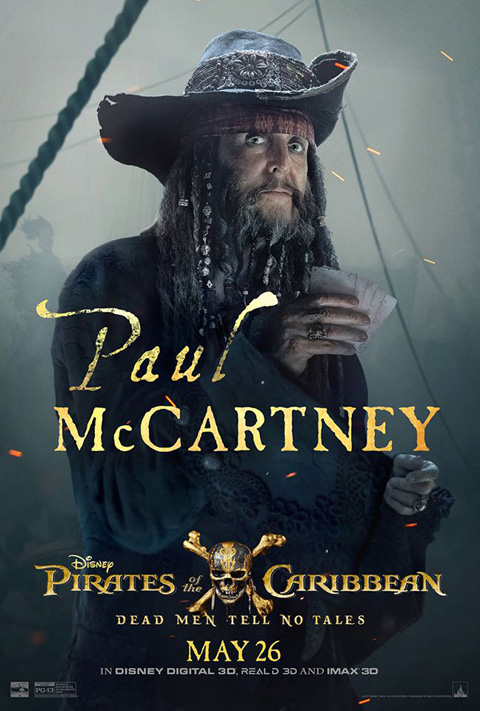 ポール・マッカートニーが、出演映画「パイレーツ・オブ・カリビアン/最後の海賊」のポスターを公開！ 気になる役柄は？[写真あり]