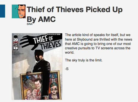 「Thief of Thieves」発行元Skyboundサイトより
