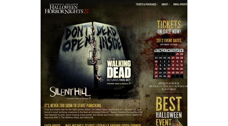 
the 2012 Halloween Horror Nights公式サイト
