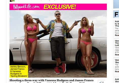 最新映画「Spring Breakers」(左がアシュレイ・ベンソン)