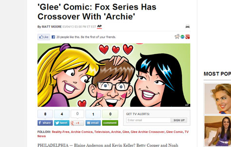 (左から)「Archie」のベティ、「glee」のアーティ、「Archie」のヴェロニカ