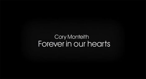 コーリー・モンテースに捧ぐ追悼ビデオからの一コマ