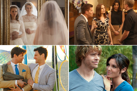 「FOX Wedding Special supported by TASAKI」
(左上より時計回りで)Glee シーズン4、BONES シーズン9、NCIS:LA シーズン3、New Normal おにゅ～な家族のカタチ
