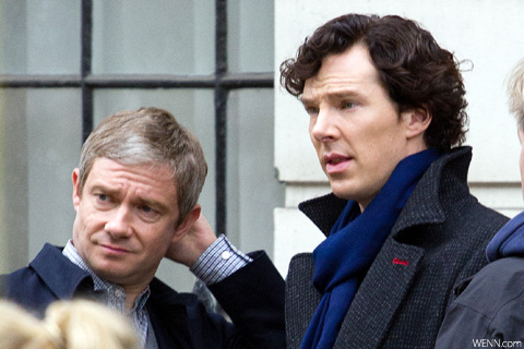 「SHERLOCK/シャーロック」マーティン・フリーマン（左）、ベネディクト・カンバーバッチ