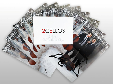 「2CELLOS」直筆サイン入りバレンタインデーカード