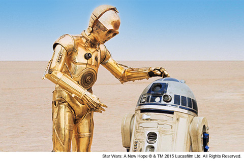 C-3PO（左）、R2-D2（右）