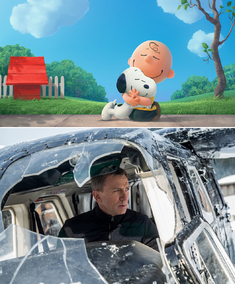 注目作の「I LOVE スヌーピー THE PEANUTS MOVIE」と「007 スペクター」