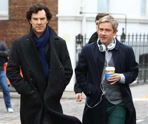 「SHERLOCK（シャーロック）」ベネディクト・カンバーバッチ（左）、マーティン・フリーマン