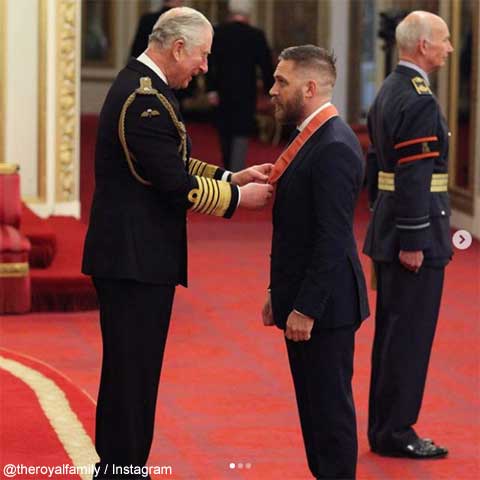 トム・ハーディが、英国勲章を獲得！ 俳優、チャリティ活動が評価され