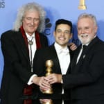 ラミ・マレックと、ブライアン・メイ、ロジャー・テイラー