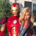 アイアンマンに扮したトラヴィス・スコットと、キャプテン・マーベルに扮したカイリー・ジェンナー