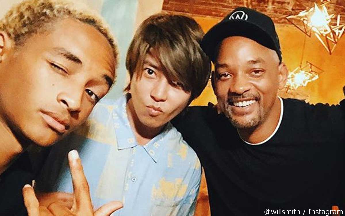 左からジェイデン・スミス、山下智久、ウィル・スミス