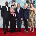 HOLLYWOOD, CALIFORNIA - FEBRUARY 13: Omar Sy, Cara Gee, Harrison Ford, Director Chris Sanders and Karen Gillan arrive at the World Premiere of 20th Century Studios' "The Call of the Wild" at the El Capitan Theatre on February 13, 2020 in Hollywood, California. The film releases on Friday, February 21, 2020. (Photo by Alberto E. Rodriguez/Getty Images)