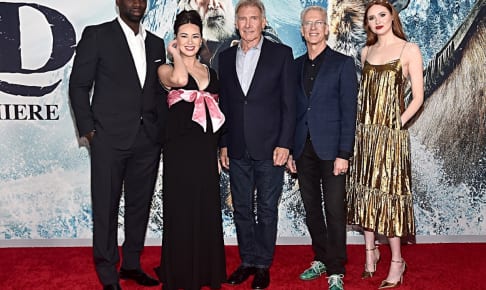 HOLLYWOOD, CALIFORNIA - FEBRUARY 13: Omar Sy, Cara Gee, Harrison Ford, Director Chris Sanders and Karen Gillan arrive at the World Premiere of 20th Century Studios' "The Call of the Wild" at the El Capitan Theatre on February 13, 2020 in Hollywood, California. The film releases on Friday, February 21, 2020. (Photo by Alberto E. Rodriguez/Getty Images)