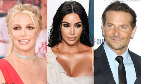 左からブリトニー・スピアーズ、キム・カーダシアン、ブラッドリー・クーパー