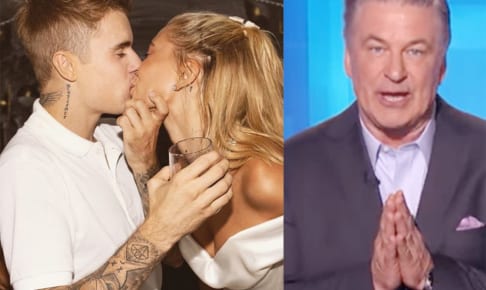 左からジャスティン・ビーバー、ヘイリー・ビーバー、アレック・ボールドウィン