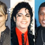 左からハル・ベリー、マイケル・ジャクソン、ベイビーフェイス