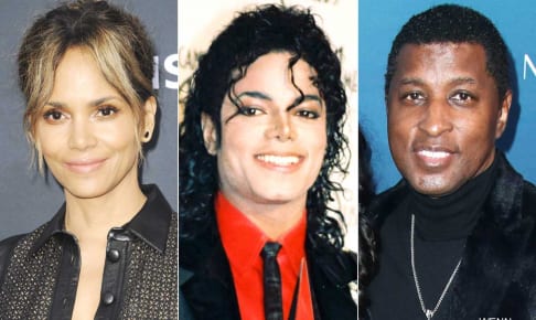 左からハル・ベリー、マイケル・ジャクソン、ベイビーフェイス