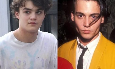 ジャック・デップ（左）と父ジョニー・デップ（1990年）、