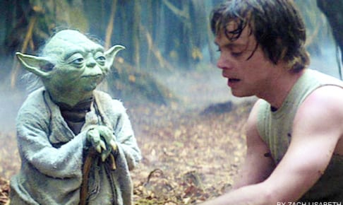 『スター・ウォーズ エピソード5:帝国の逆襲』で、ルークがヨーダの修行を受けるシーン