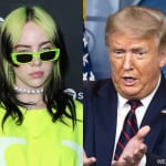 ビリー・アイリッシュ（左）、ドナルド・トランプ大統領