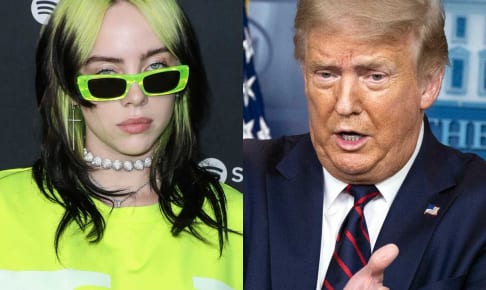 ビリー・アイリッシュ（左）、ドナルド・トランプ大統領
