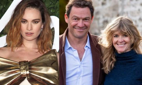 左からリリー・ジェームズ、ドミニク・ウェスト、キャサリン・フィッツジェラルド