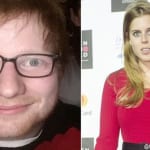 エド・シーラン（左）と英ベアトリス女王