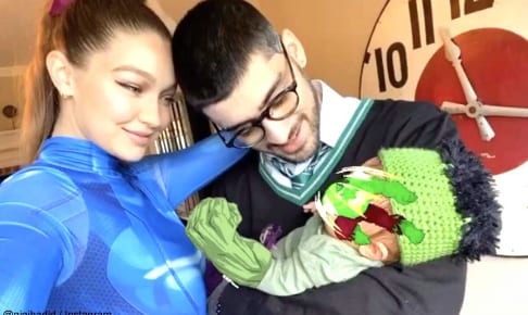 ジジ・ハディッドと、ゼインと、生後一ヵ月の娘