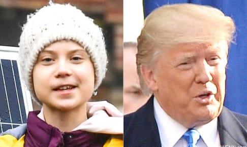 グレタ・トゥーンベリさんと、ドナルド・トランプ米大統領