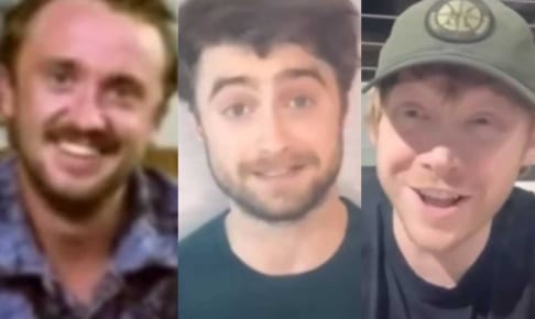 左からトム・フェルトン、ダニエル・ラドクリフ、ルパート・グリント