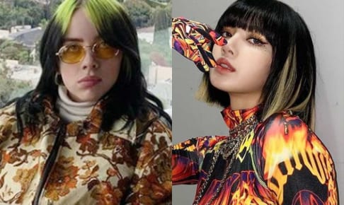 ビリー・アイリッシュ（左）、BLACKPINKのリサ