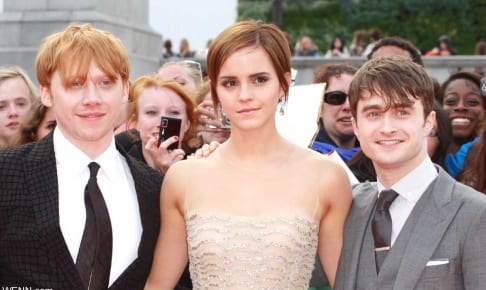 左からルパート・グリント、エマ・ワトソン、ダニエル・ラドクリフ