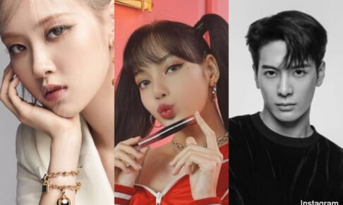 左からBLACKPINKのロゼ、リサ、GOT7のジャクソン
