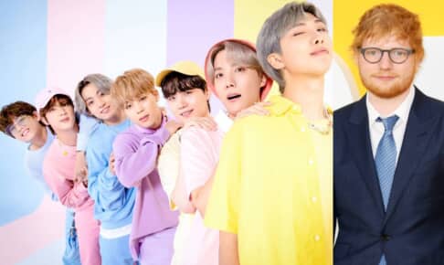 BTS（左）、エド・シーラン