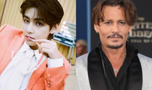 BTS V（左）、ジョニー・デップ