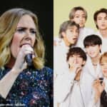 アデル（左）、BTS