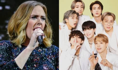 アデル（左）、BTS