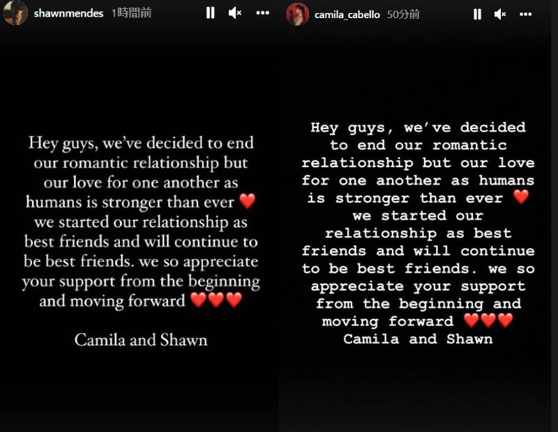 @shawnmendes, @camila_cabello / Instagram