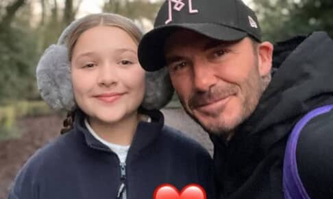 ハーパーちゃん（左）、デヴィッド・ベッカム