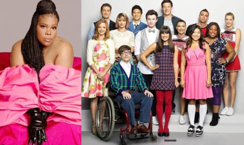アンバー・ライリー（左）、「glee」出演者たち
