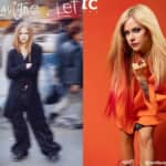 デビュー作のジャケット写真（左）と現在のアヴリル・ラヴィーン