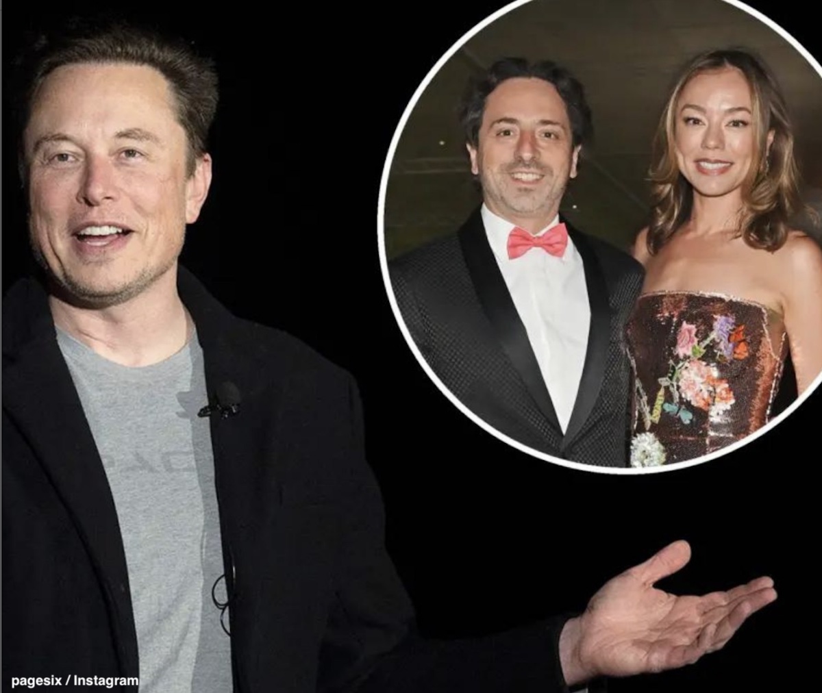 イーロン・マスク、Googleの共同創業者であるセルゲイ・ブリン氏と妻ニコール・シャナハン