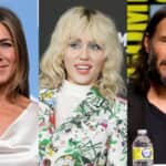 ジェニファー・アニストン Photo: David Fisher/Shutterstock マイリー・サイラス Photo: Matt Baron/Shutterstock キアヌ・リーブス Photo: Carlos Piaggio/Shutterstock