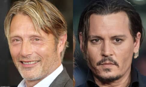 マッツ・ミケルセン（左）、ジョニー・デップ