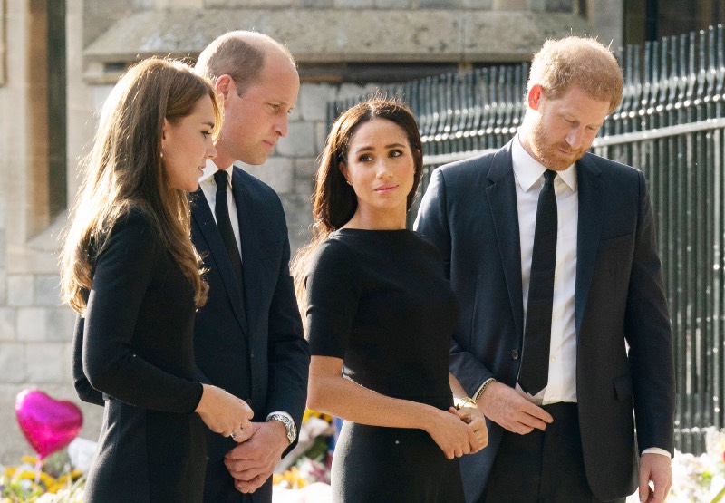 左からキャサリン妃、ウィリアム王子、メーガン妃、ヘンリー王子 Photo: Shutterstock