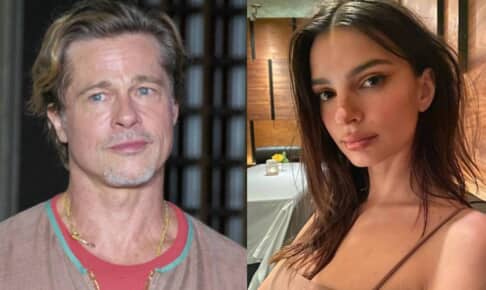 ブラッド・ピット（左）、エミリー・ラタコウスキー Photo： Keizo Mori/UPI/Shutterstock, @emrata / Instagram