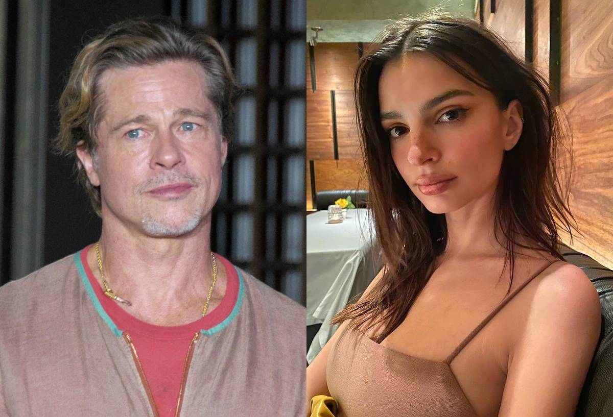 ブラッド・ピット（左）、エミリー・ラタコウスキー Photo： Keizo Mori/UPI/Shutterstock, @emrata / Instagram